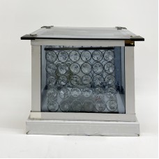250mm Gate Lamp / Pillar Light Transparent glass  With crystal  pebble , Aluminium Frame .G78763-250